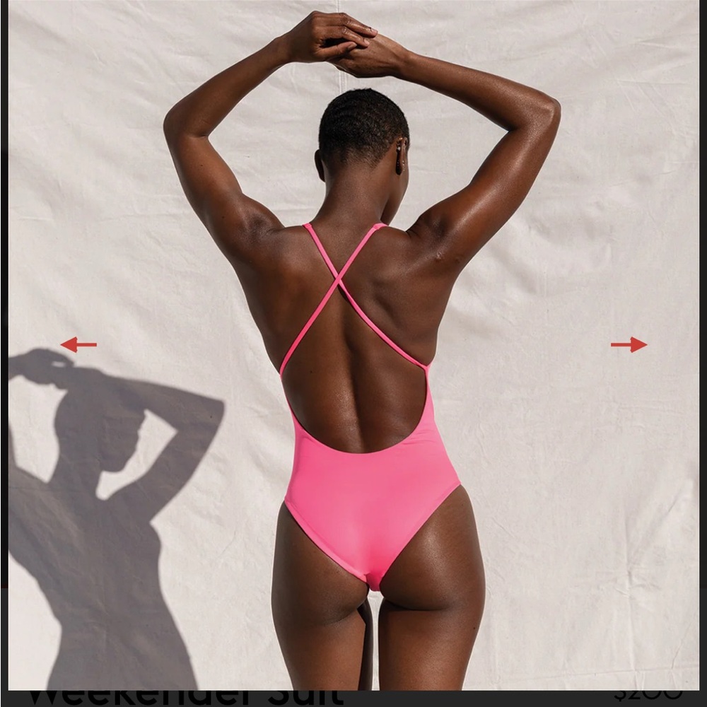 Left on Friday “Weekender” Swimsuit in Zinc/Neon Pink